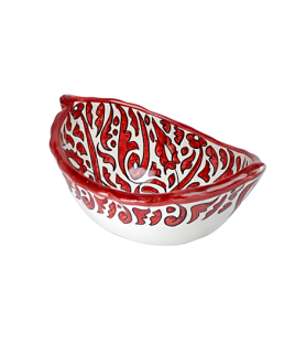 Red Calligraphy Ceramic Bowl