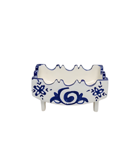 Blue and White Ceramic Ashtray